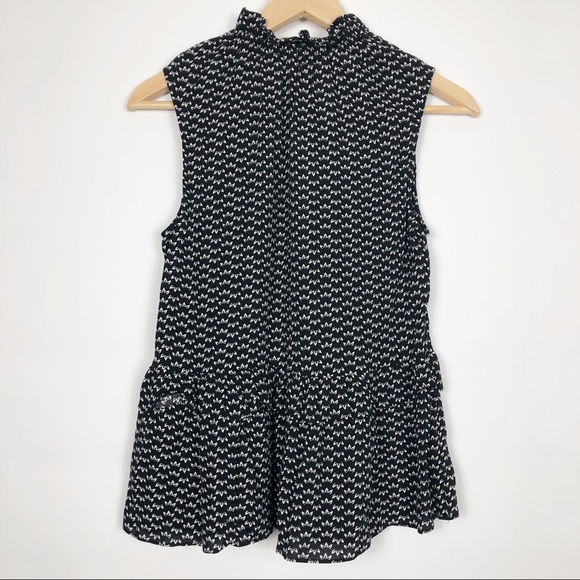 H&M Ruffle Bottom High Tie Neck Tank Blouse - Picture 5 of 7